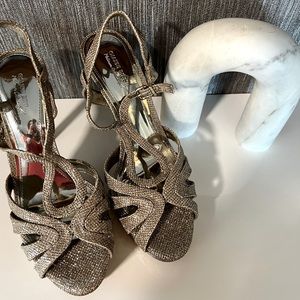 Gianni Bini | Strappy Glitter Platform Heels
